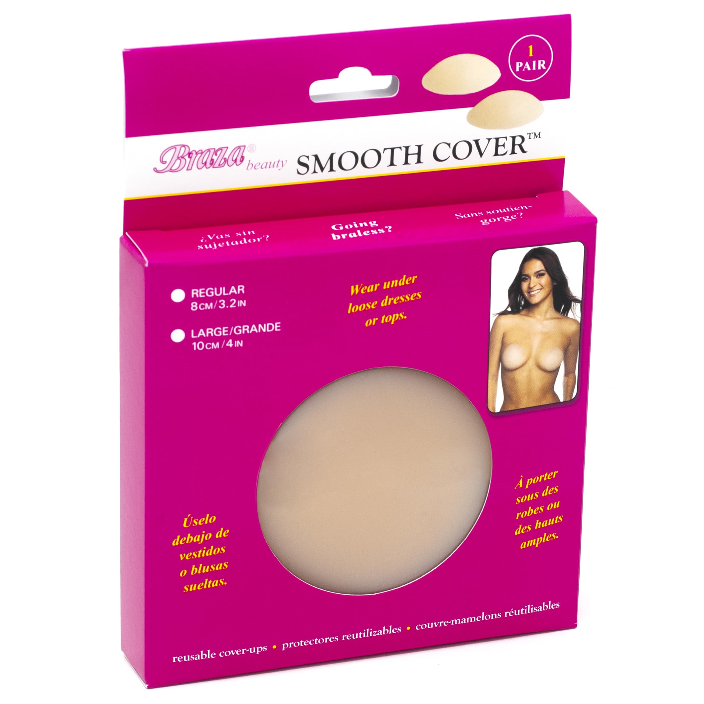 Braza Adhesive Nipple Concealer – 2 PCs Anti-Slip Comfortable Skin-Friendly Nipple Cover - Image 3