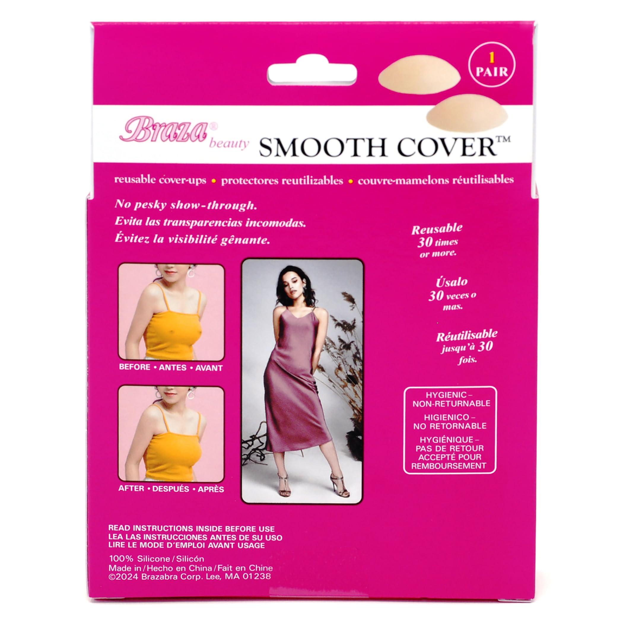 Braza Adhesive Nipple Concealer – 2 PCs Anti-Slip Comfortable Skin-Friendly Nipple Cover - Image 4