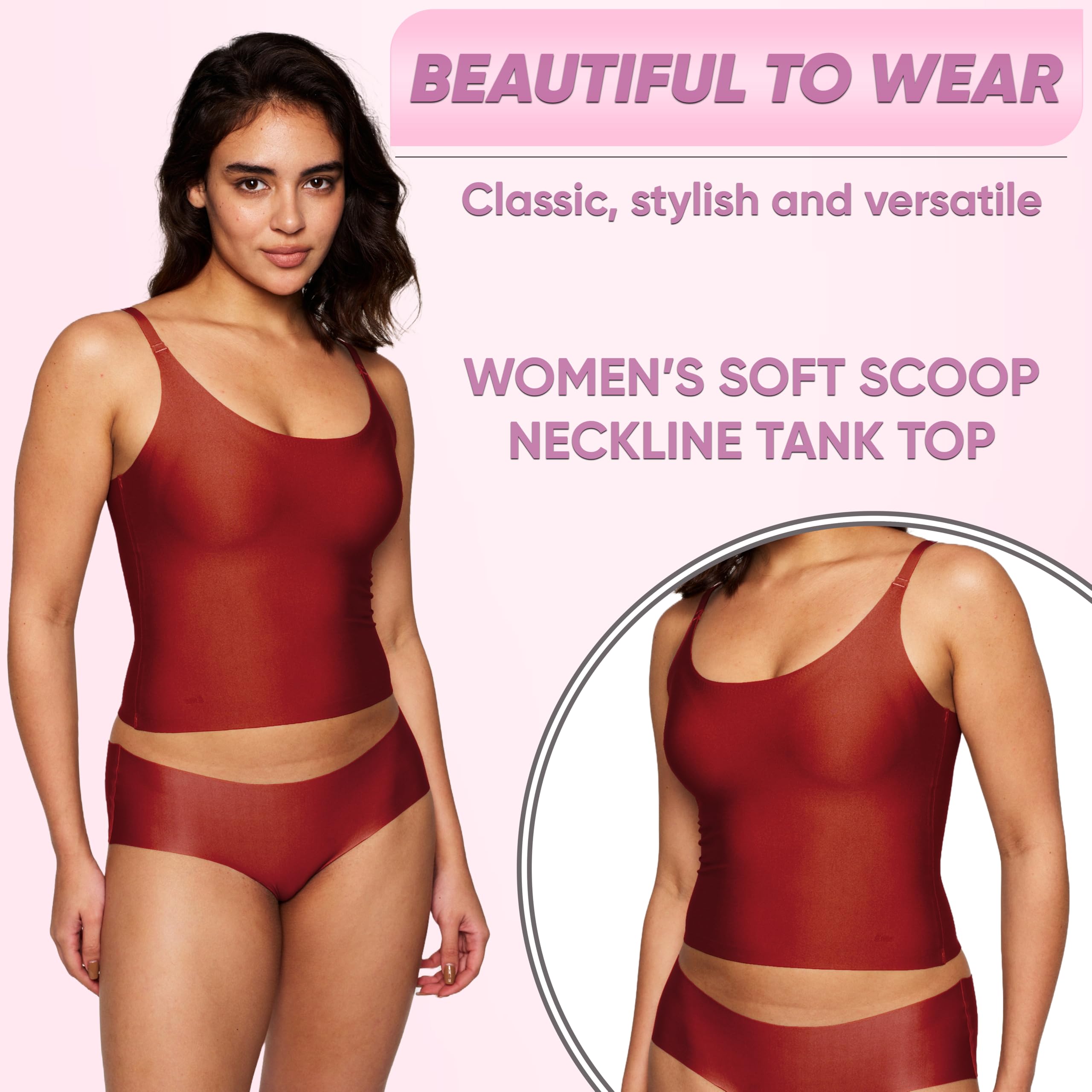 Braza Daily Vest Cropped Tank Top - Comfortable Scoop Neck Built-in Bra Crop Tank Top for Women - Ideal for Skirts & Shorts - Image 3