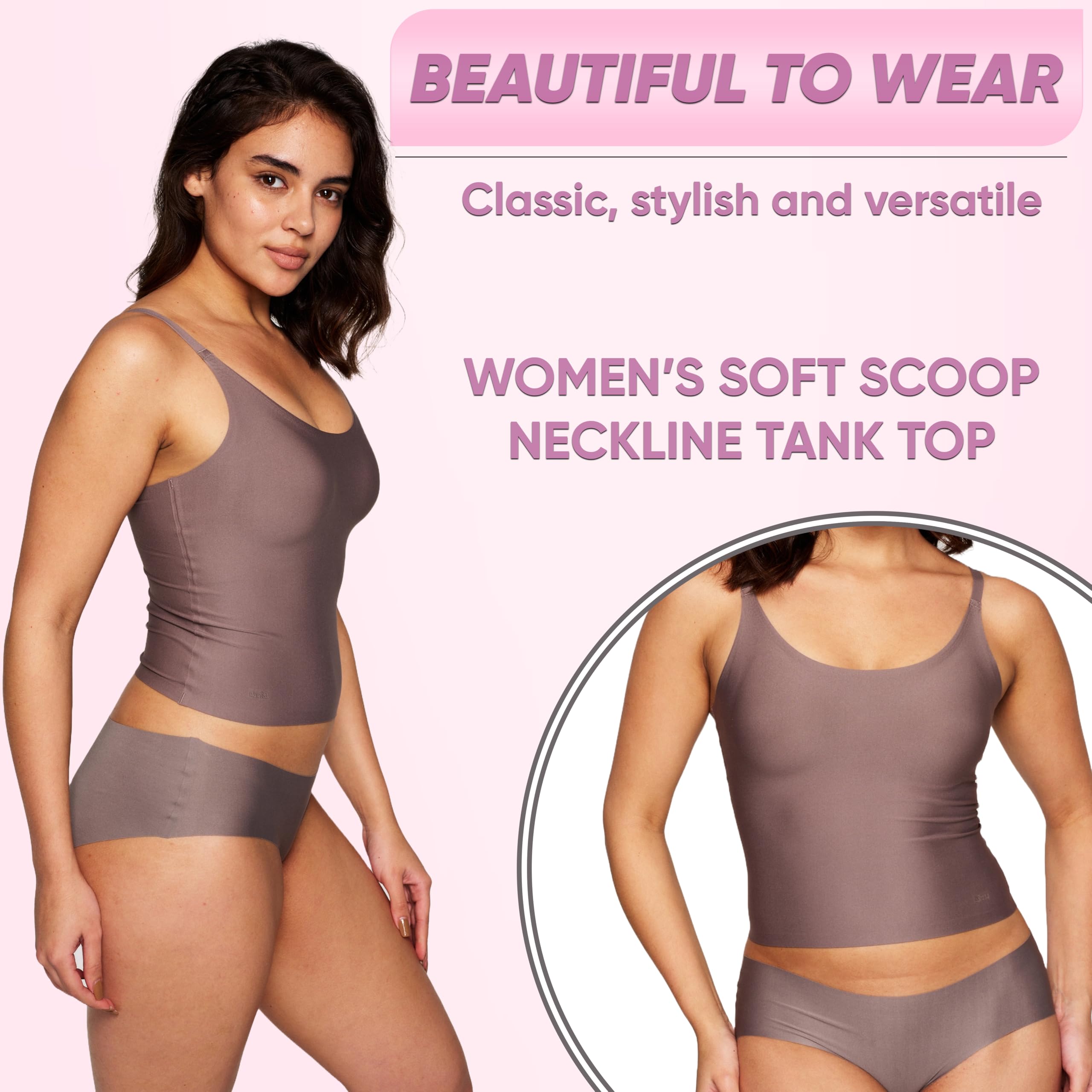 Braza Daily Vest Cropped Tank Top - Comfortable Scoop Neck Built-in Bra Crop Tank Top for Women - Ideal for Skirts & Shorts - Image 3