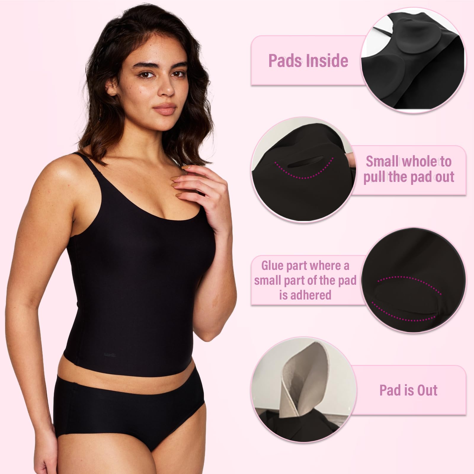 Braza Daily Vest Cropped Tank Top - Comfortable Scoop Neck Built-in Bra Crop Tank Top for Women - Ideal for Skirts & Shorts - Image 5