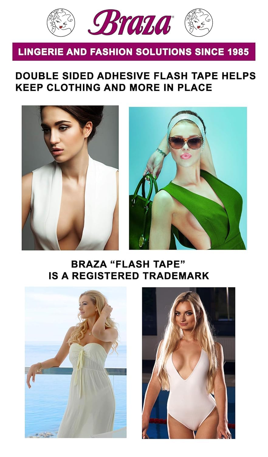 Braza Flash Tape - Double Sided Clear Adhesive Clothing, Fabric and Body Tape (1) - Image 6