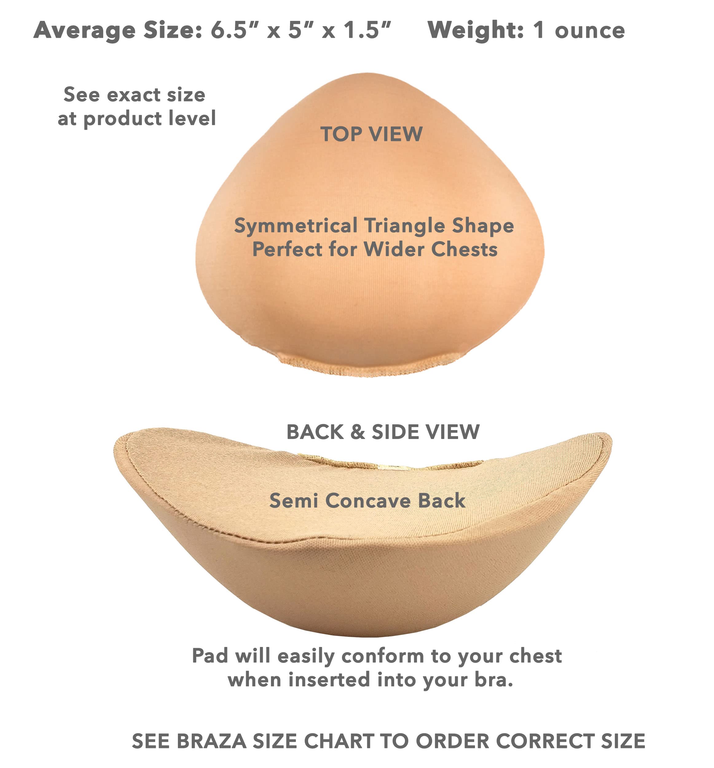 Braza Foam Breast Form Size 7, Beige - Image 3