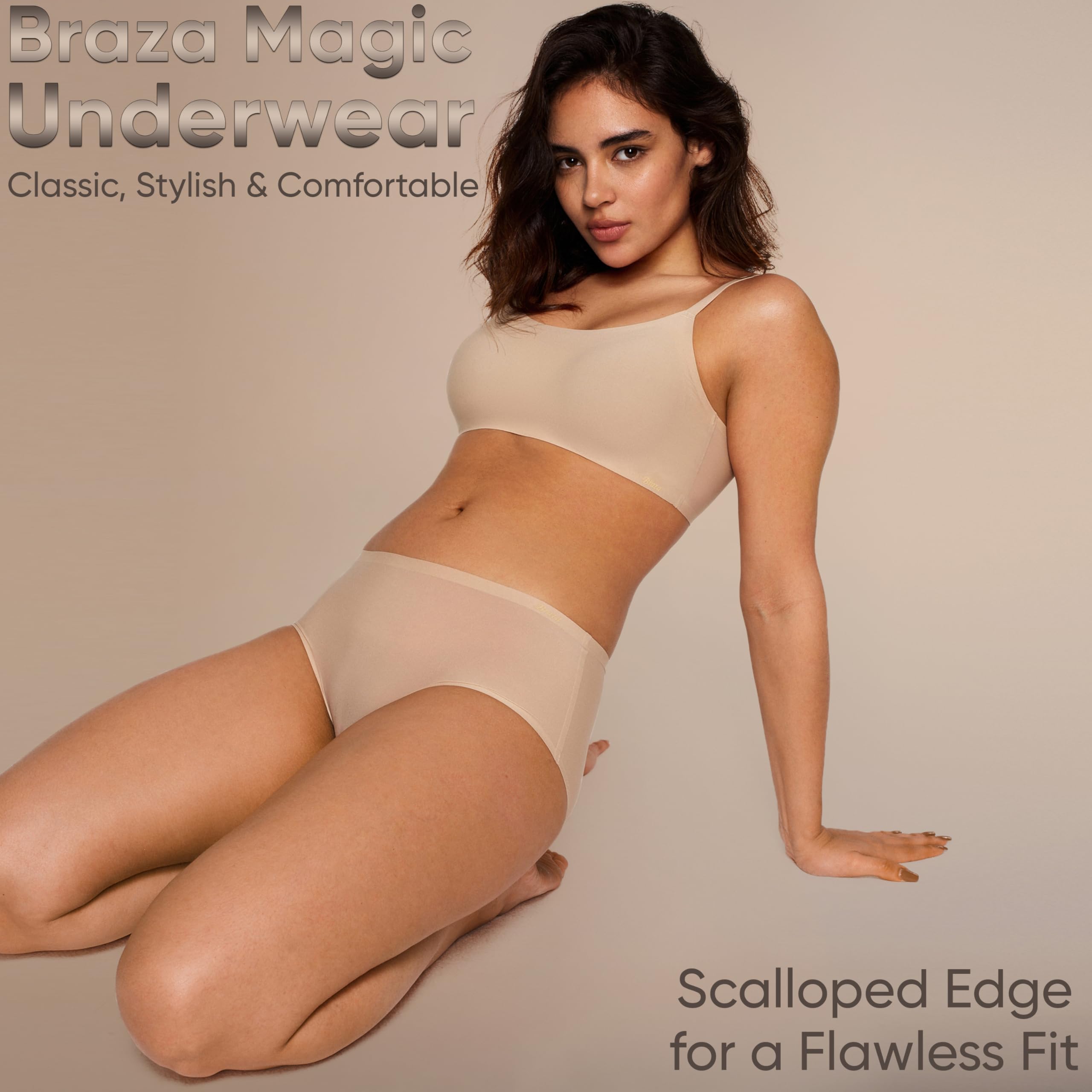 Braza Magic Seamless Mid Rise Full Coverage Underwear for Women – Zero-Feeling Panty with Skin-Soft Fit, High Elasticity & Quick-Dry Comfort for Everyday Wear 3 Pack - Image 4