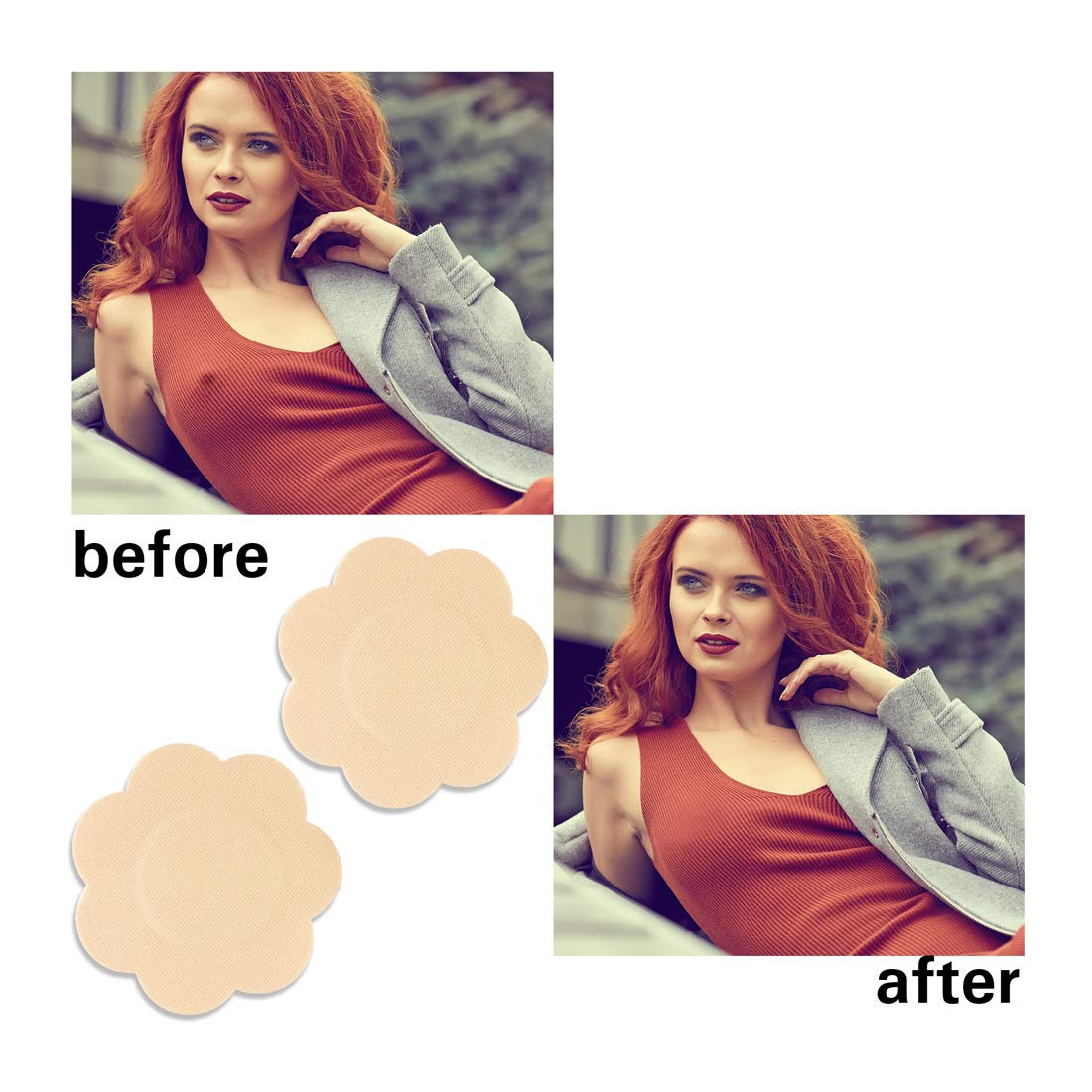 Braza Petal Top Disposable Nipple Covers 15 Pair, Beige, One Size - Image 3