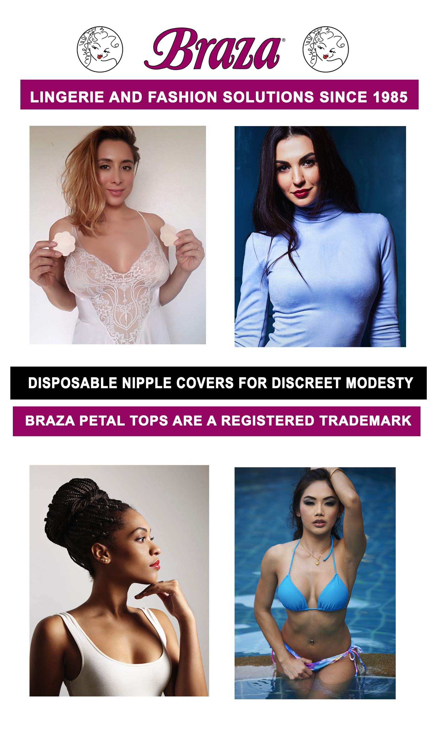 Braza Petal Tops - Disposable Nipple Covers -Cocoa,One Size - Image 3