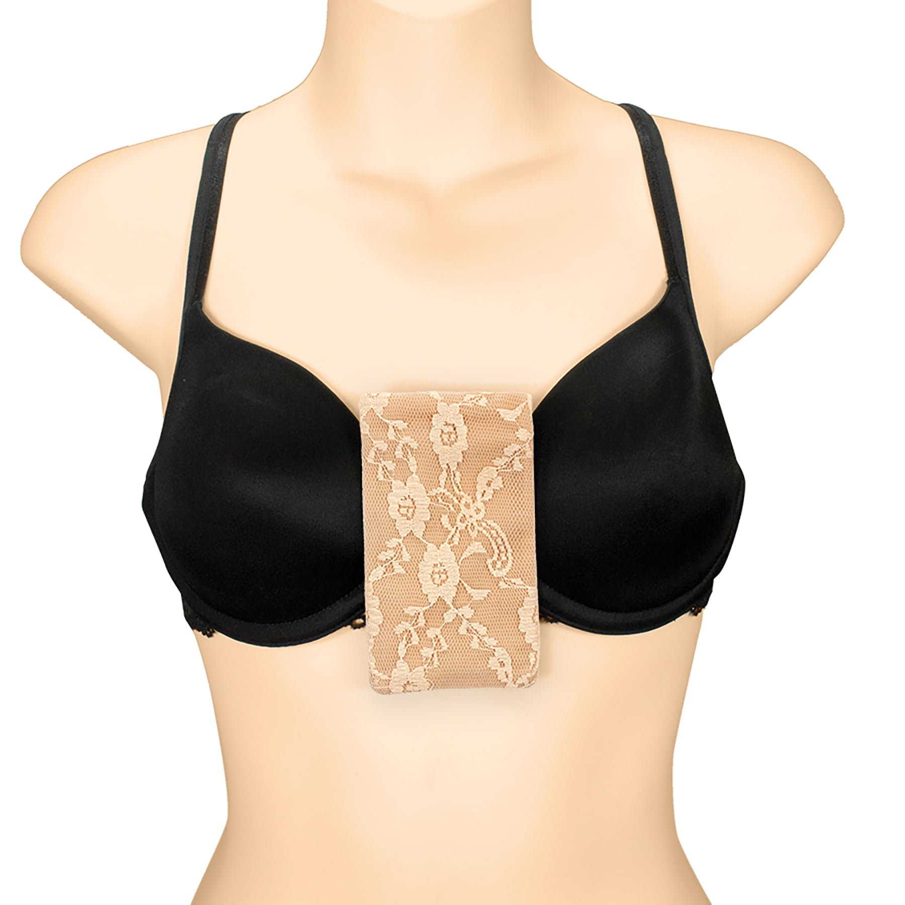 Braza Secret Stash - Lace Bra Travel Pocket Pouch - Beige, One Size - Image 4