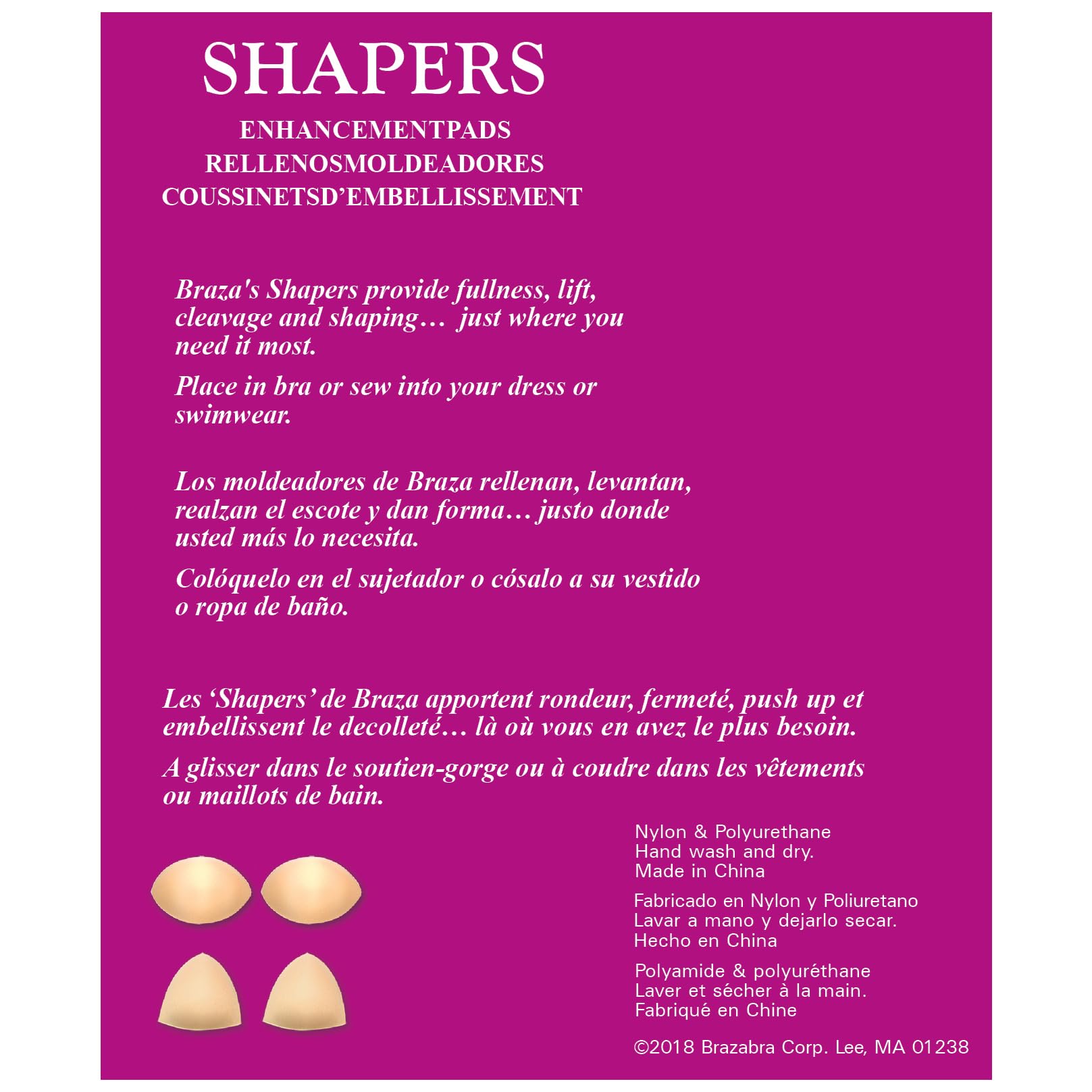 Braza Shapers - Full Breast Enhancement Foam Push Up Pads - Image 6