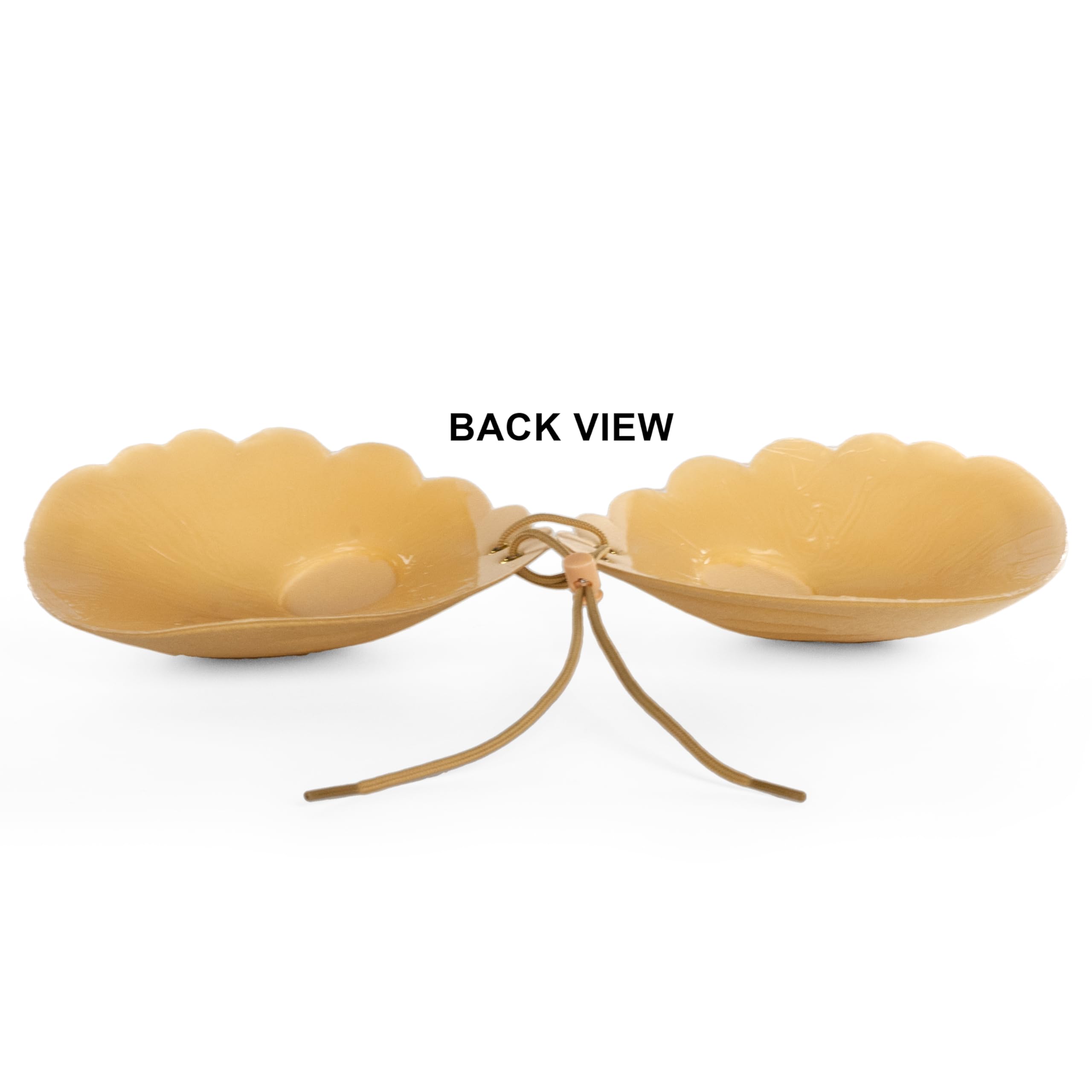 Braza She Shells - Lace Up Backless, Strapless Reusable Silicone Adhesive Bra (Black, C) - Image 4