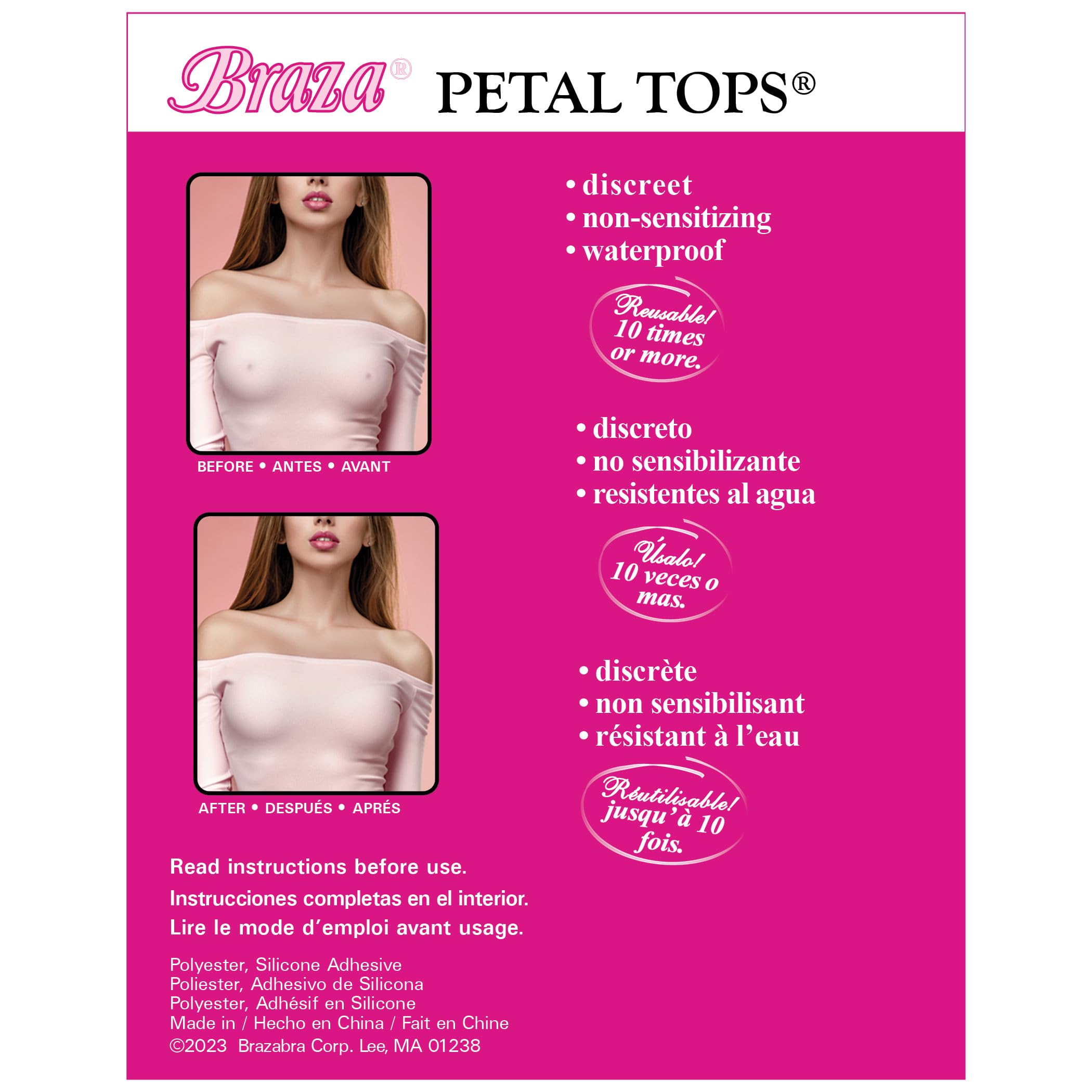 Braza Silicone Re-use Petal Nipple Covers, Beige, 2 Count - Image 4