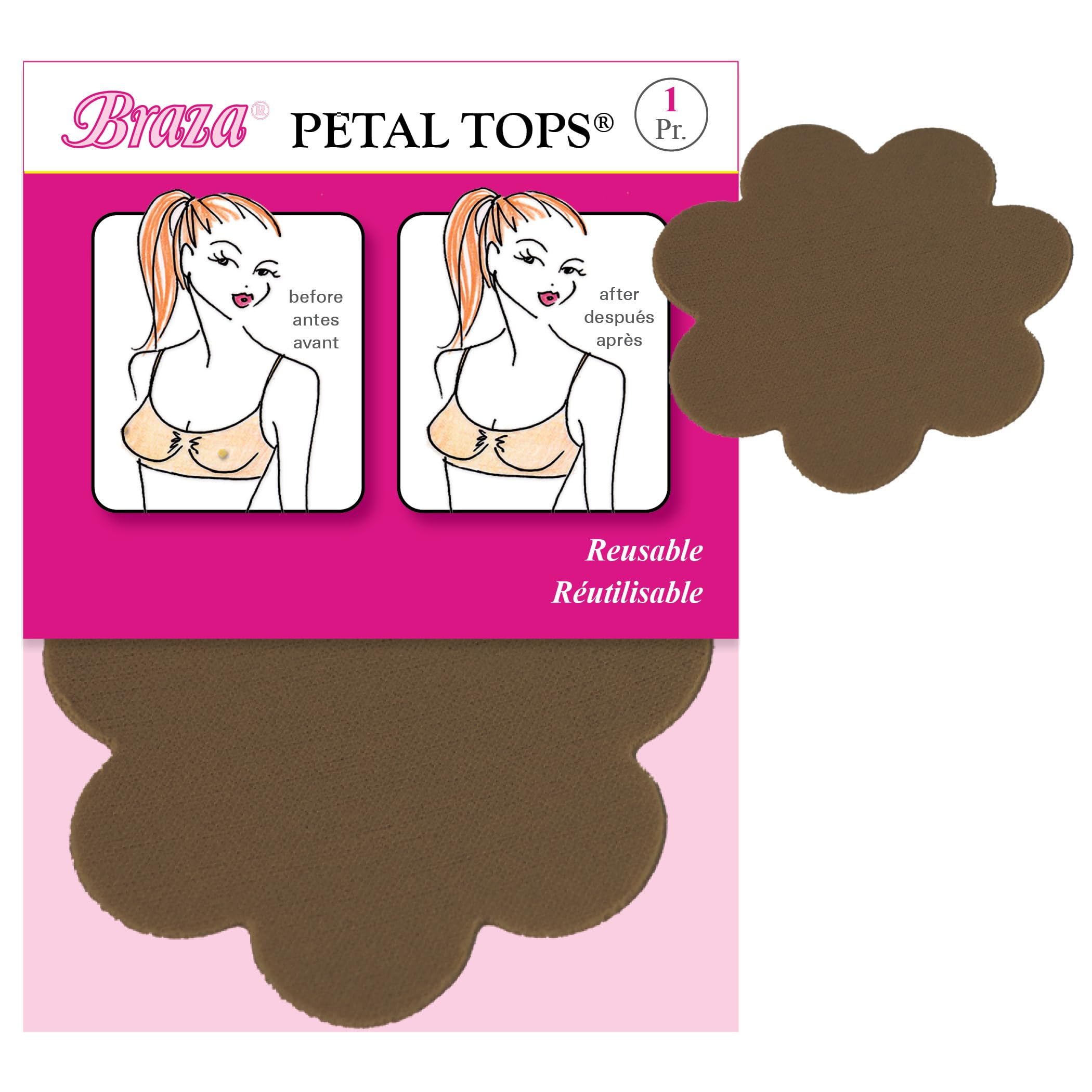 Braza Silicone Re-use Petal Nipple Covers, Beige, 2 Count - Image 6